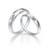 Cặp nhẫn cưới bạc đẹp Eternal Love nạm đá CZ Hani Jewellery